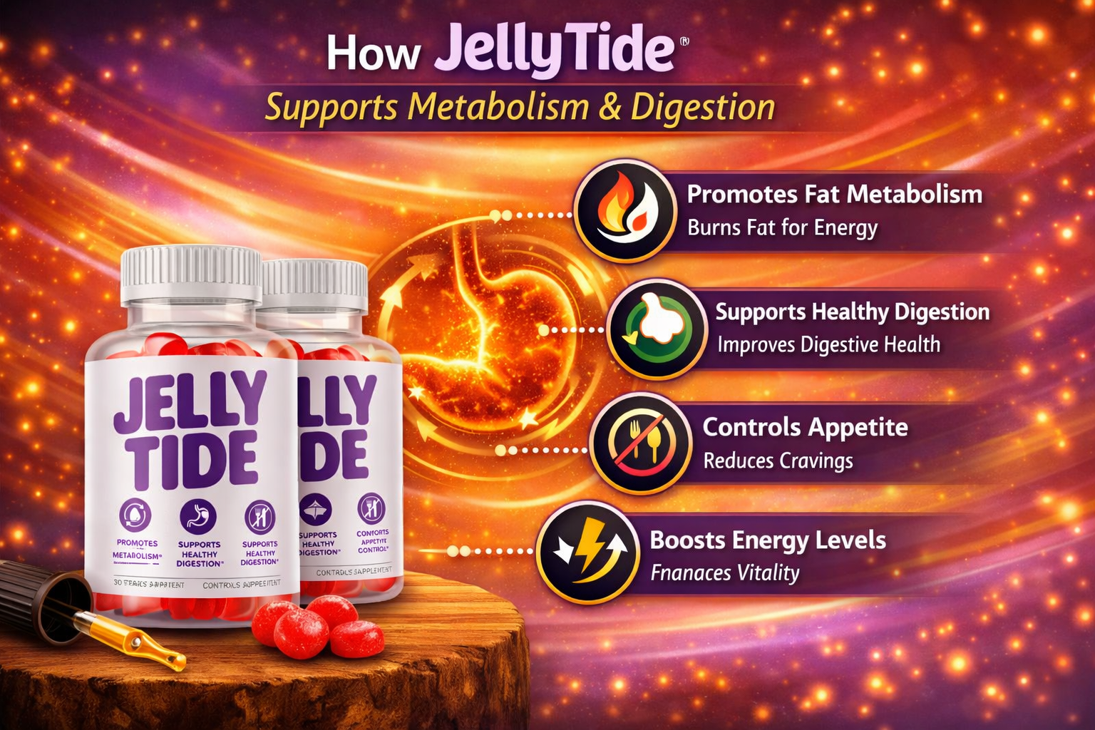 How JellyTide works: metabolism, appetite, energy